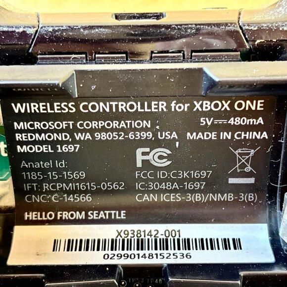 Microsoft Xbox One Wireless Controller 1697 White Tested Works - Picture 5 of 7